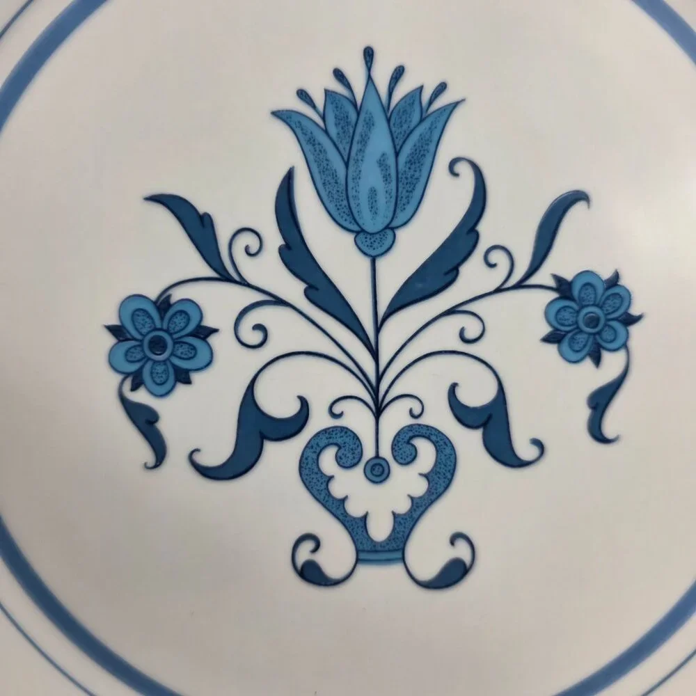 TWO Noritake Blue Haven Salad Plates Blue Flowers & Bands